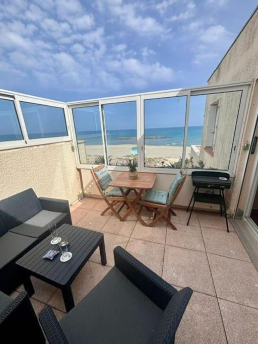 Grand Large Appartement Terrasse Front De Mer Barcares Le Barcares Bagian luar foto